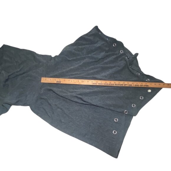 Belldini Charcoal Gray Poncho Wrap Grommet Detail Polyester Blend Size L/XL - Picture 3 of 6